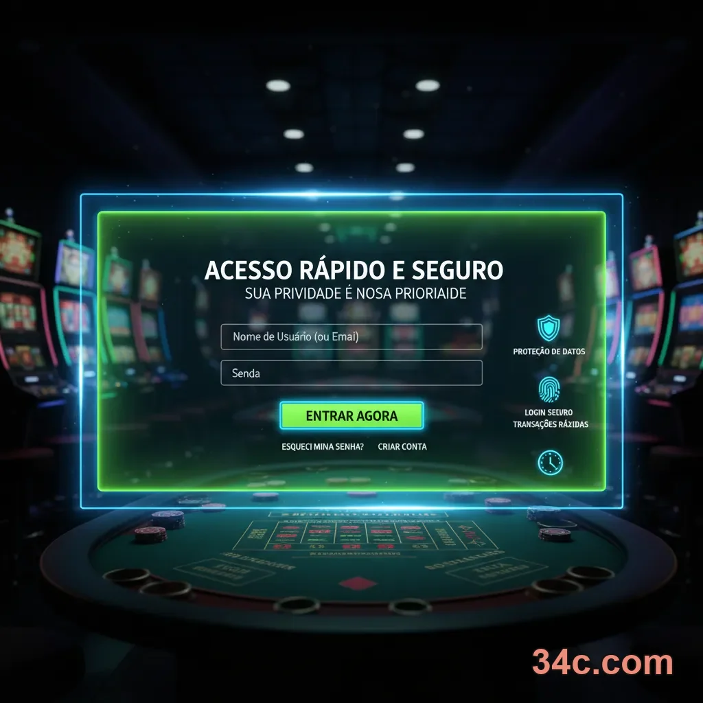 Entrada rápida no celular no app oficial 34c.com