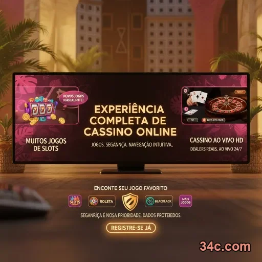 Interface clara da plataforma 34c.com no celular